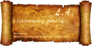 Lichtenberg Amália névjegykártya